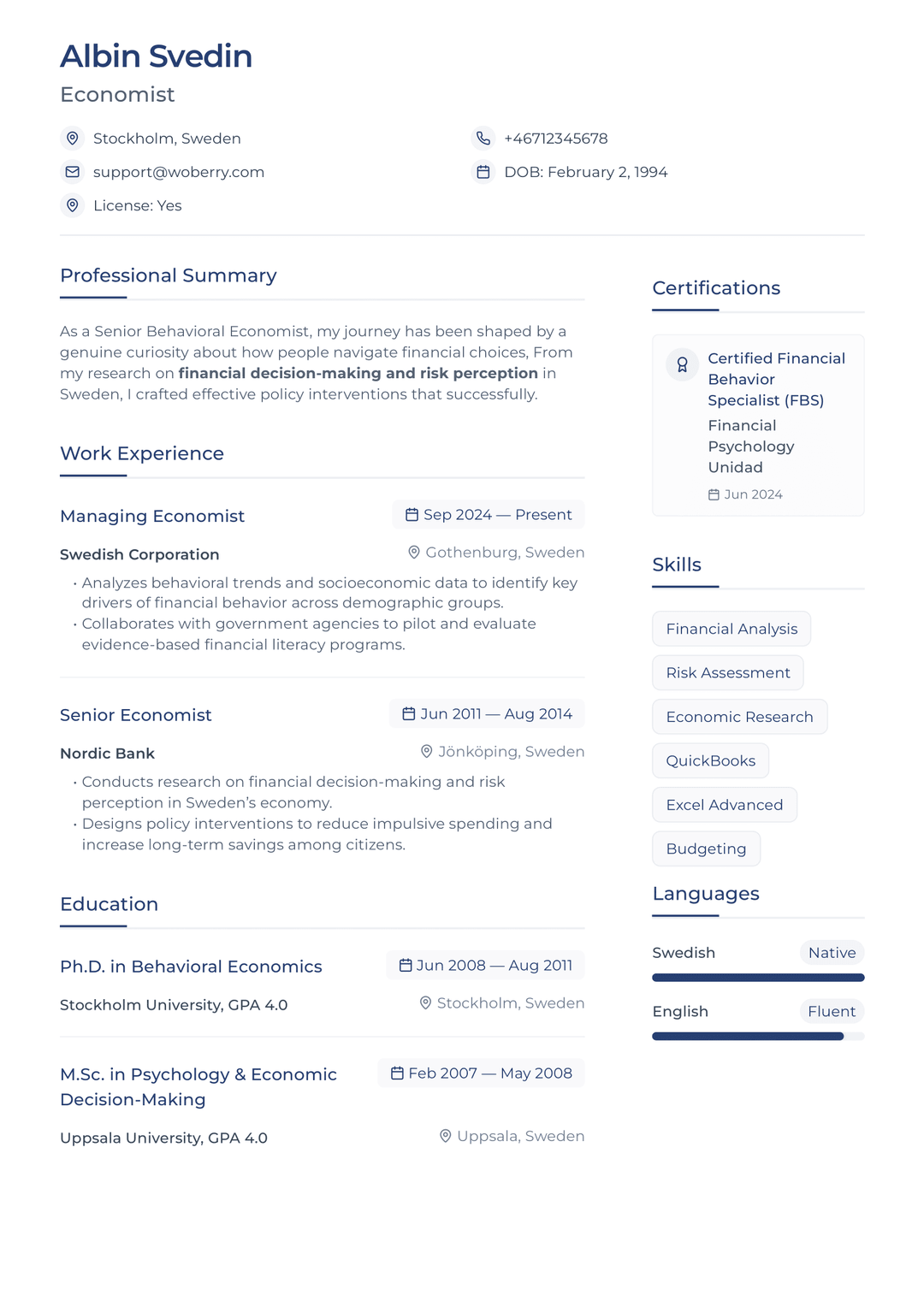 Accountant Resume Example